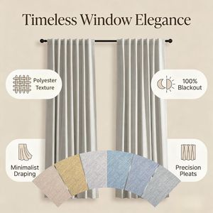 Cortinas Térmicas Blackout Curtas de 84 Polegadas para Quarto/Sala de Estar, 100% Poliéster, Conjunto de 2 Painéis com Ilhós/Pocket para Varão - Product Image 1