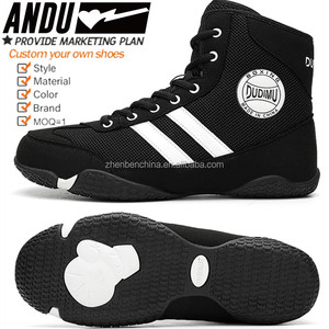 Botas de boxeo de moda profesional talla 36-46 zapatos de lucha de cuero con logotipo personalizado Fitness gimnasio entrenamiento zapatos de boxeo hombres mujeres - Product Image 5