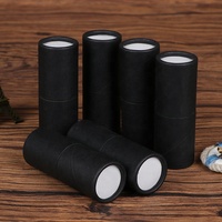 Vente en gros stock en vrac boîte de tubes en papier couché recyclable brun fin noir kraft pour thé rouge à lèvres baume à lèvres stockage de cylindre