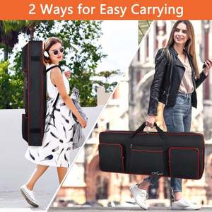 Free Sample 61 Keys Piano Keyboard Gig <b>Bag</b> with Adjustable Straps and 5-Pocket for Keyboard <b>Accessories</b>,61 Key Keyboard Case - Product Image 5