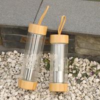 Set Cangkir Botol Tumbler Gelas Borosilikat Dinding Ganda Gaya Amerika PSC 400ML Murah dengan Infuser Teh dan Tutup Sekrup