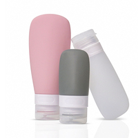 Ensemble de voyage de flacons de shampoing en tube, anti-fuite, en silicone de qualité alimentaire, avec logo personnalisé, impression sérigraphique, sac OPP S.Belle, soins personnels, à visser
