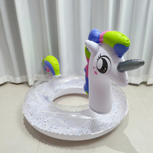 Flotador inflable de unicornio de 120 cm, flotador grande para adultos para deportes acuáticos en la piscina - Product Image 3