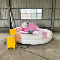 Jeu de rodéo mécanique cochon rose mignon, machine d'amusement électrique à balançoire, tapis de rebond gonflable, pour la location événementielle et les foires