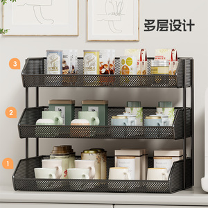 Multi Tier Desktop Storage Rack Rectangle Stackable <b>Shelf</b> For Living Room <b>Kitchen</b> Cup Water Bottle Organizer - Product Image 2