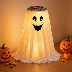 Statuetta Fantasma per Feste, Decorazioni Realistiche e Spaventose per <span class=keywords><strong>Halloween</strong></span>, Porta <span class=keywords><strong>Caramelle</strong></span> a Forma <span class=keywords><strong>di</strong></span> Fantasma con Telecomando e LED - Product Image 2