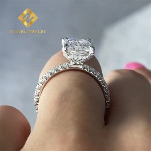 แหวนแต่งงาน10K ทำจากทองทึบหรูหราทำจาก3Ct เครื่องประดับเจ้าสาวสุดหรูแหวนหมั้นเพชรสำหรับปลูกในห้องปฏิบัติการ - Product Image 6