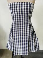 Robe tube sexy à taille haute et coupe ajustée en polyester et coton à carreaux rétro, tendance mode estivale pour femmes