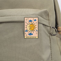 Pin Enamel Sun Moon Tarot Dua Model Bros Awan Bintang Langit Untuk Dekorasi Tas Ransel