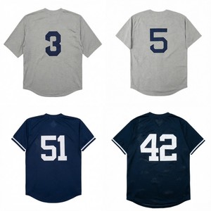 Maillots de baseball rétro pour hommes, version nostalgique, cousus, Phil Rizzuto, Wade Boggs, Jazz Chisholm Jr., Whitey Ford, <span class=keywords><strong>Paul</strong></span> O'Neill, tailles S-3XL - Product Image 1