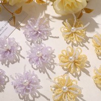 Aksesoris Sepatu Bunga Manik-Manik Buatan Tangan Grosir, Hiasan Sepatu Floral, Dekorasi Pernikahan, Anting Manik-Manik Kembang Api, Gesper
