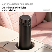 Mug à café portable avec couvercle rabattable, bouteille en acier inoxydable 304, gobelet isotherme grande capacité, boucle de transport, vaisselle de voyage