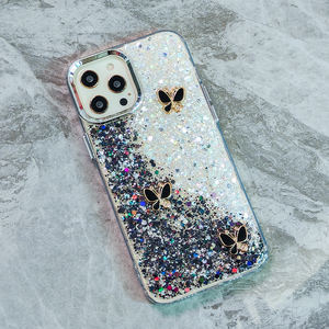 Funda para <span class=keywords><strong>Samsung</strong></span> Galaxy A70 con Diseño de Mariposa 3D Brillante, Funda Rígida y Elegante con Purpurina, en Oferta - Product Image 1