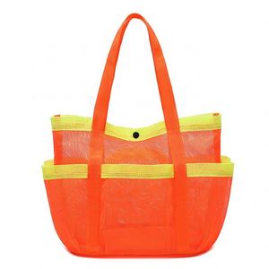 Bolsa de playa de verano para niños, bolsa de malla para almacenamiento, bolsa portátil para natación y playa, bolsa organizadora de vacaciones en la playa con múltiples bolsillos - Product Image 2
