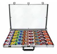 Boîte de rangement légère en aluminium pour cartes, avec couvercle transparent, pour collection de cartes à collectionner, exposition en salon professionnel
