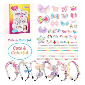 Kit de création de bandeaux créatifs pour enfants, avec autocollants décoratifs scintillants sirène et papillon, idéal comme récompense ou cadeau pour la classe - Product Image 4
