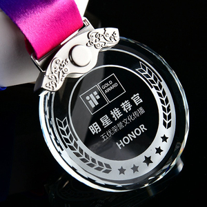 Cheap Wholesale Custom Crystal Marathon Running <strong>Sports</strong> <strong>Medals</strong> Glass Football Soccer Prize Awards - Product Image 3