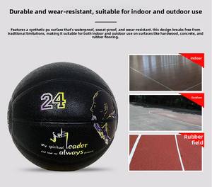 Balón de Baloncesto de PU Laminado, Antideslizante, Absorbente de Humedad, para Interior y Exterior, Resistente al Desgaste, de Goma - Product Image 6