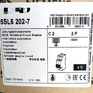 <span class=keywords><strong>1</strong></span> Parça Yepyeni Orijinal 6x 5sl6 202-7 Devre Kesici Mcb C2, <span class=keywords><strong>2</strong></span> Kutuplu 5sl6202-7 Plc Endüstriyel Otomasyon - Product Image 1