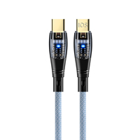 Câbles USB Type-C vers Type-C multifonctions de qualité exceptionnelle, plaqués or 1M, transparents, 60W 6A, charge rapide, PK