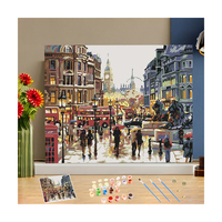 Peinture par numéros pour adulte moderne 3d peinture à l'huile sur toile par numéros paysage de rue