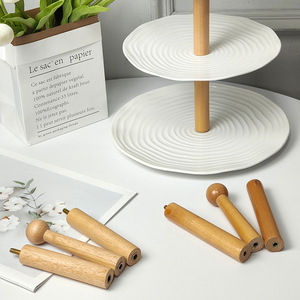 Wooden Skewer <b>Rack</b> Multi Layer Fruit <b>Plate</b> Stand Rustic Style For Dessert Cake Display With Screw Base Easy Assembly - Product Image 2