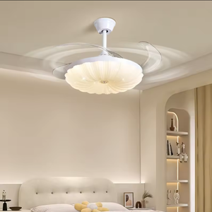 Venta caliente ventiladores luces niños dormitorio moderno regulable LED calabaza flor nube luz de techo con ventilador - Product Image 5