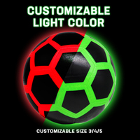 Ballon de football personnalisé vert lumineux à LED, taille 4