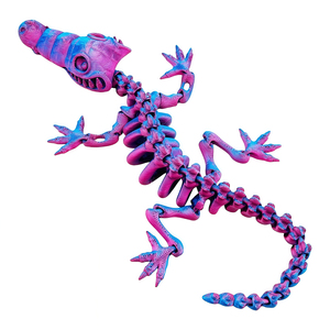 Figurine articulée en PLA imprimée en 3D, petit squelette de crocodile, jouet anti-stress gothique pour bureau, cadeau pour les 7 ans et plus - Product Image 3