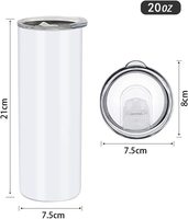 Tasse à café en acier inoxydable, gobelet à Sublimation droit blanc vierge 20oz gobelets à Sublimation pour transfert de chaleur