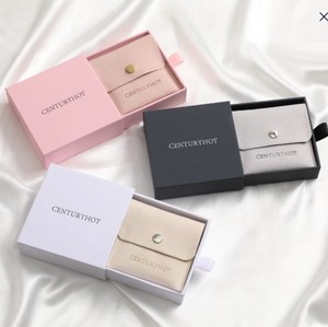 Set Personalizzato con Scatola e Pochette Portagioielli in Pelle Scamosciata Rosa, Sacchetto Portagioielli con <span class=keywords><strong>Porta</strong></span> <span class=keywords><strong>Orecchini</strong></span>, Busta Portagioielli con Bottone - Product Image 1