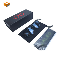 Boîte d'emballage de lunettes de soleil recyclées avec étui en cuir PU et nettoyant en microfibre Impression personnalisée avec aimant pliable en moins de volume