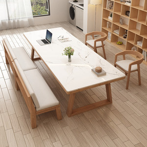 Craftsman's Pavilion Solid Wood Slab <b>Table</b> Rectangle 180Cm Multipurpose Indoor <b>Dining</b> <b>Table</b> Workstation Study <b>Desk</b> - Product Image 2