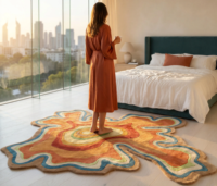 Tapis moderne fait main tufté à la main, tapis de luxe en laine sur mesure pour hôtel, villa, salon, décoration