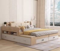 Ensemble de chambre à coucher de luxe nordique moderne en bois, avec lit simple, double ou très grand, et solutions de rangement spacieuses – Vente en gros