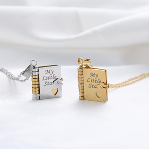 Collier en acier inoxydable 316 L <span class=keywords><strong>My</strong></span> <span class=keywords><strong>Little</strong></span> Star Book, pendentif réglable avec message à l'intérieur, cadeau de bijoux significatif - Product Image 3