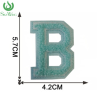 Lot de patchs brodés 3D en chenille verte à coudre, lettres A-Z, pour vestes, sacs, accessoires, chapeaux