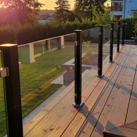 Poteau de garde-corps en verre sans cadre en acier inoxydable sur mesure pour escalier intérieur, balcon, couloir, terrasse, bord de piscine