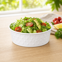 Fabriekslevering Gratis Monster Wegwerp Kraft Papier Saladekom 500ml~1450ml Ronde Kom Voedselverpakkingscontainer voor Lunchen