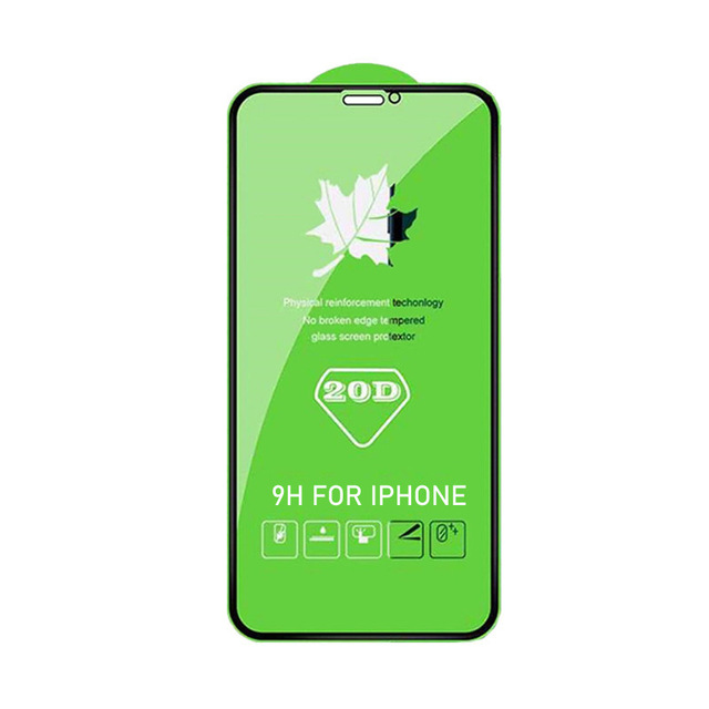 20D Ultra Clear Full Glue Tempered Glass Screen Protector HD Film for Iphone 6 7 8 X XR 11 12 13 14 15 Mini Pro Max New