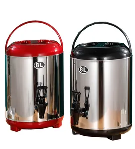 Custom Logo 6L 8L 10L 12 Litre Camping Portable Double Layer Hot Cold Insulated Water Bucket Stainless Steel Water Tank