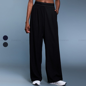 Pantalons de survêtement amples et larges pour femmes, décontractés, en tissu, style jogger, sport, baggy, yoga, pantalons pour femmes avec poches - Product Image 1
