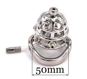 FRRK 5.9cm 304 Stainless Steel Male <strong>Chastity</strong> Device with Removable <strong>Spiked</strong> Lock Cage <strong>Chastity</strong> for Him Sex Toy - Product Image 2