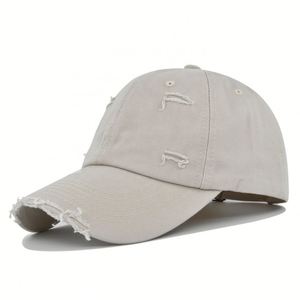 Gorra de Béisbol Ajustable de Estilo Urbano Deportivo Unisex con Logotipo Personalizado, de Mezclilla Desgastada, de Perfil Medio, al por Mayor - Product Image 6