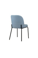Fauteuil de salle à manger moderne avec structure métallique et revêtement rembourré, dossier et assise rembourrés, pour café, bistrot, hôtel, restaurant