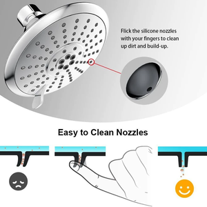 Pommeau de Douche Fixe Mural ABS Chromé à 3 Fonctions Haute Pression Effet Pluie pour Salle de Bain - Ventes Flash - Product Image 3