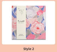 Hardcover 18*18 Verdicktes Notizbuch Bunter Rosenblumen-Stoff bezug mit leeren Innenseiten für die Kreativität der Kunstmalerei
