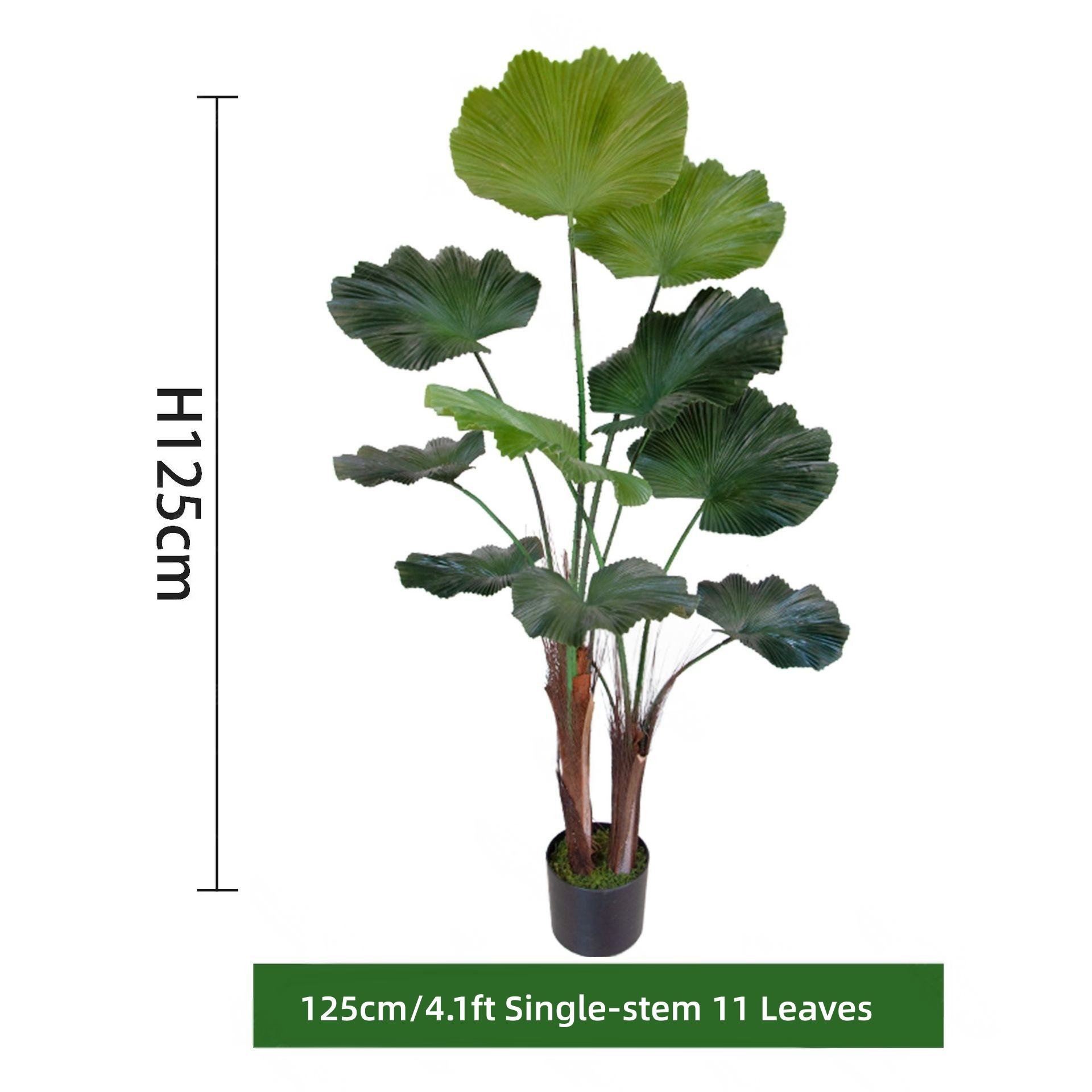 125 cm/4,1 pieds Double tige 10 feuilles