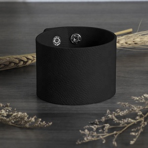 Bracelets personnalisés en cuir synthétique gravés au laser, <span class=keywords><strong>bracelet</strong></span> manchette ajustable pour femmes, <span class=keywords><strong>bracelet</strong></span> large en cuir vierge - Product Image 3