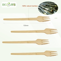 Fourchettes à frites en bambou jetables de 135 mm (5,3 pouces) à trois dents, robustes et écologiques, pour apéritifs et fruits